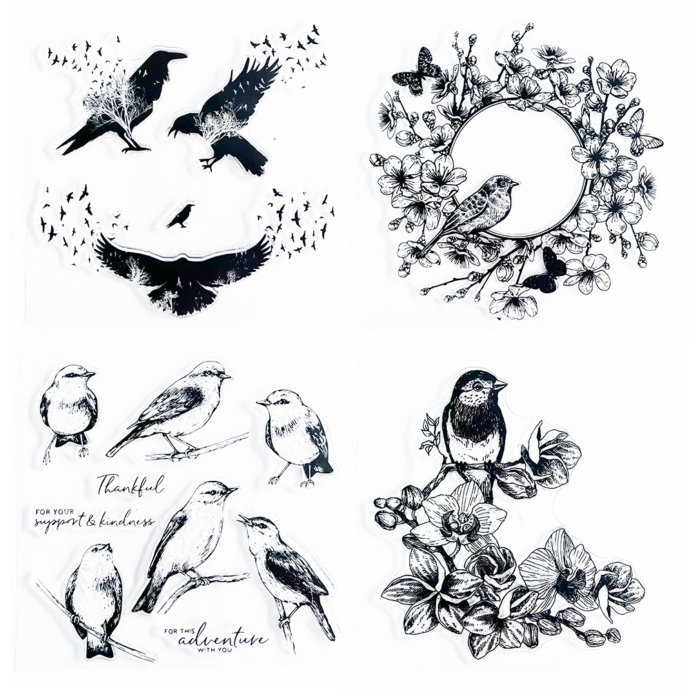 章先生 手账 鸟类橡皮章硅胶 软胶素描 透明印章