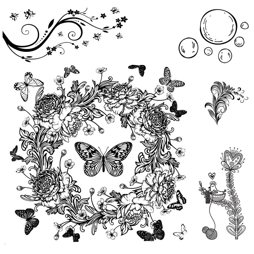 透明印章 scrapbook 花纹花边环保硅胶手账diy相册装饰12月新款②