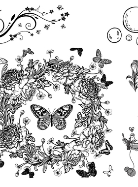 透明印章 Scrapbook 花纹花边环保硅胶手账DIY相册装饰12月新款②