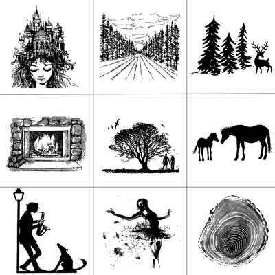 场景人物硅胶水晶迷你版透明印章