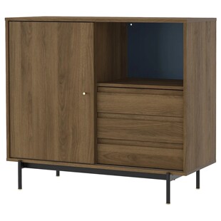 宜家代购拉曼斯 柜子,褐色 胡桃木纹,118x49x103 厘米