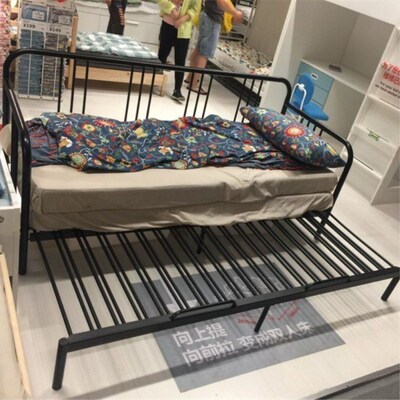 宜家坐卧两用床框架铁艺单人
