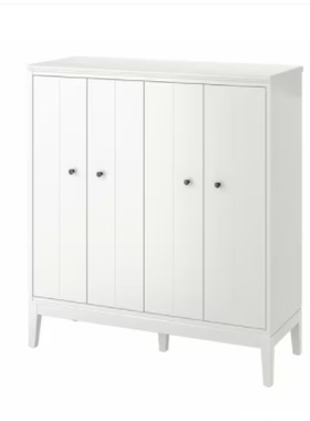 宜家国内代购 宜达奈双折门柜 白色 121x135 厘米储物柜子储藏柜