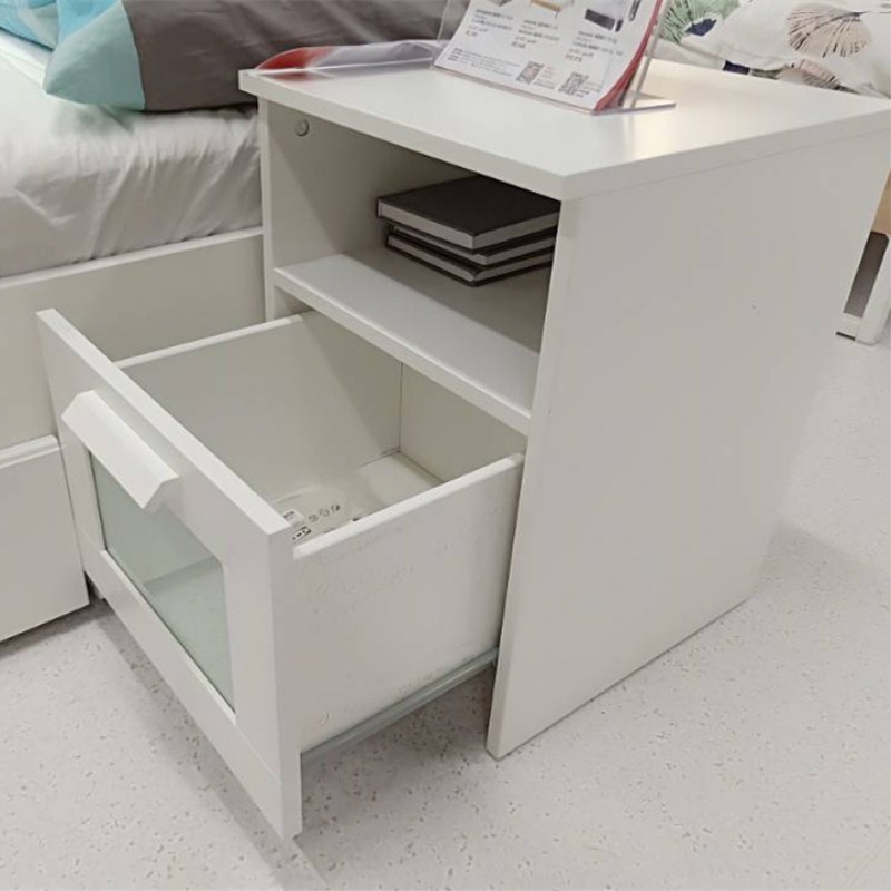 宜家国内代购百灵床头桌白现代简约主卧室床头柜抽屉柜储物床边柜