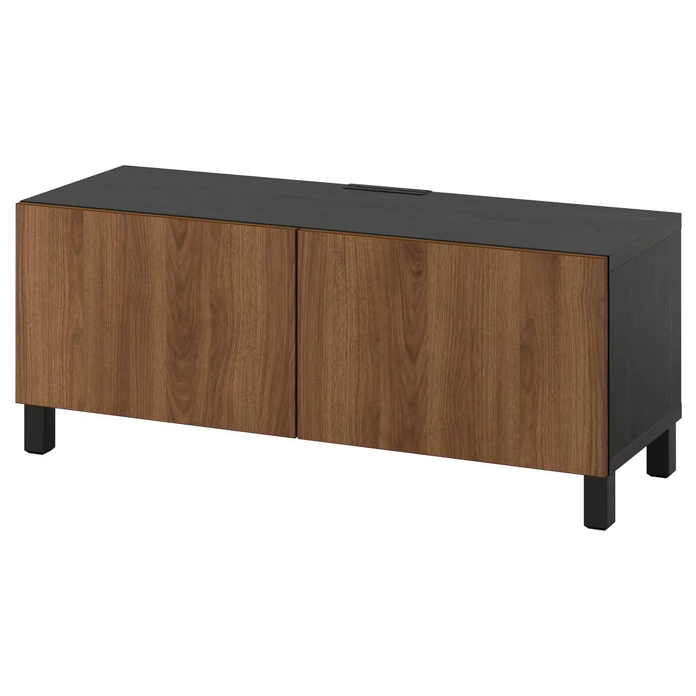 国内宜家代购贝达 带门电视柜黑褐色/褐色 胡桃木纹120x42x48厘米