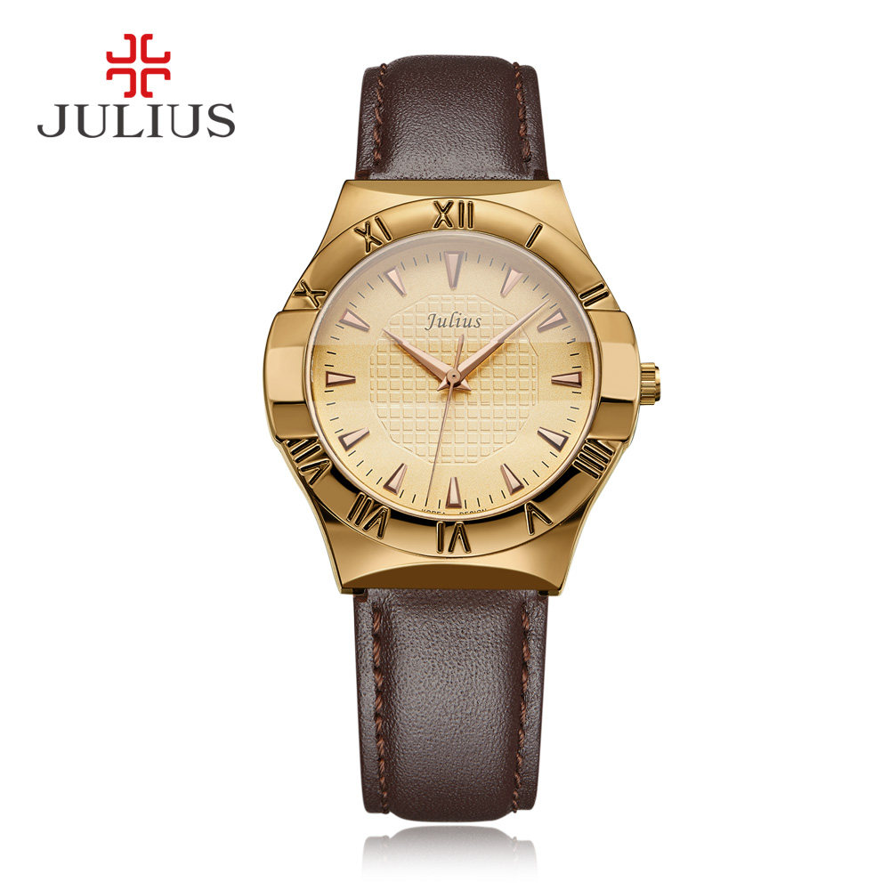 julius聚利时正品手表女士时尚个性大表盘皮带款潮流学生简约气质