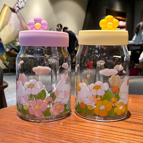 770ml玻璃杯女生喝水杯耐高温杯子高颜值小肚杯带把吸管杯牛奶杯