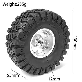 1/8攀爬车2.2寸黑泥轮毂战靴轮胎130*55mm适用易控4082CROSSRCh8h