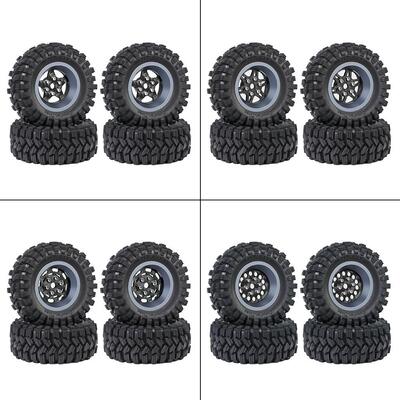 TRX4M 1.2英寸轮胎 碳纤维轮毂 丁基胶轮胎 铝合金SCX24 FMS 1/18