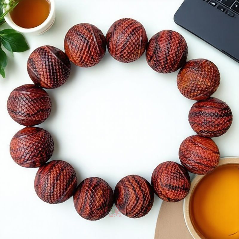 海南黄花梨盘玩磨砂款佛珠入门进阶文玩糠梨紫油梨降香黄檀手串