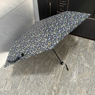 出口日本pg山茶花轻便晴雨遮阳伞手动短柄伞黑胶防晒防紫外线 新款
