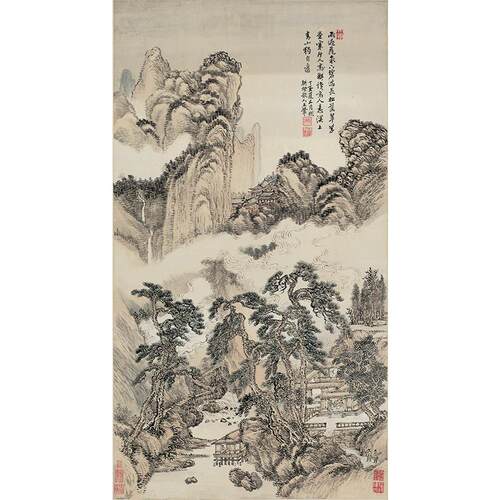 高清复刻代王翚草堂碧泉