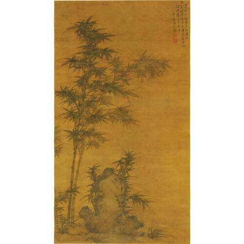 高清复刻明代金湜双勾竹