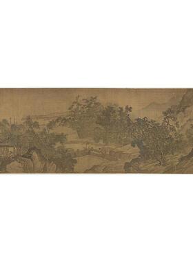 名画复制品北宋郭熙待渡图设色山水画国画艺术微喷临摹装饰画