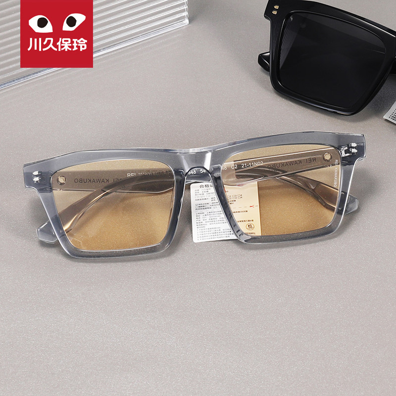 川久保玲新款太阳镜女偏光近视防紫外线长方形时尚墨镜男开车3948