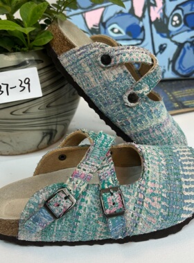 Bhoomi古布勃肯鞋时尚百搭半拖手工磨毛褴褛复古一鞋一拍37-39