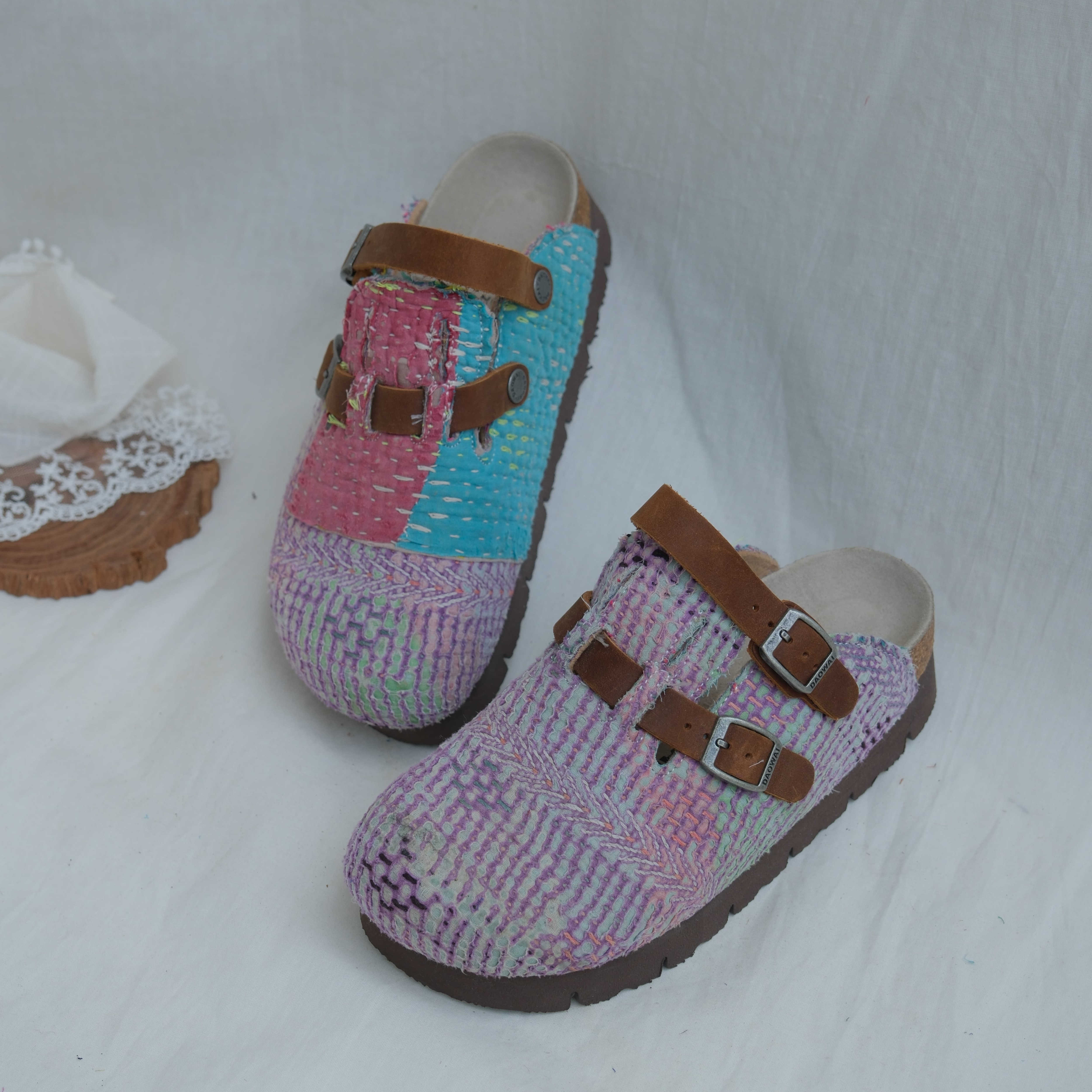 Bhoomi古布勃肯鞋时尚百搭半拖手工个性撞色复古一鞋一拍37-28H