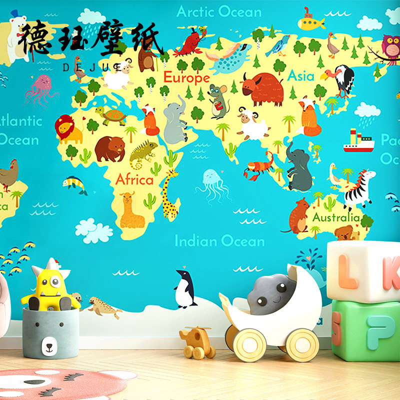 世界地图壁纸定制壁画