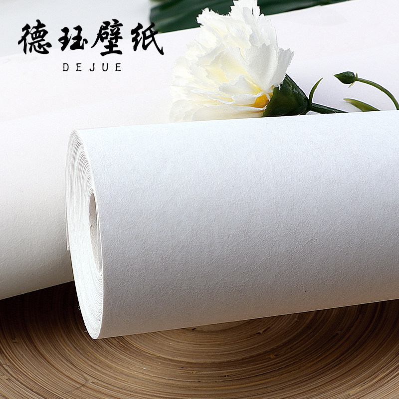 纯素色白色加厚奥斯龙无纺布非自粘腻子白客厅卧室墙壁纸2026新款
