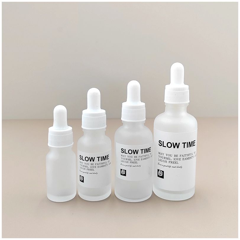 磨砂白玻璃精油分装瓶  化妆品精华会所酒店高级滴管调配空瓶10ML