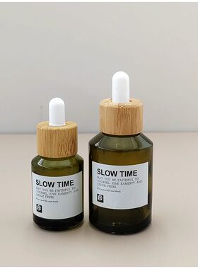 避光玻璃竹盖滴管瓶 高级绿色精华精油爽肤水纯露调配分装瓶空瓶