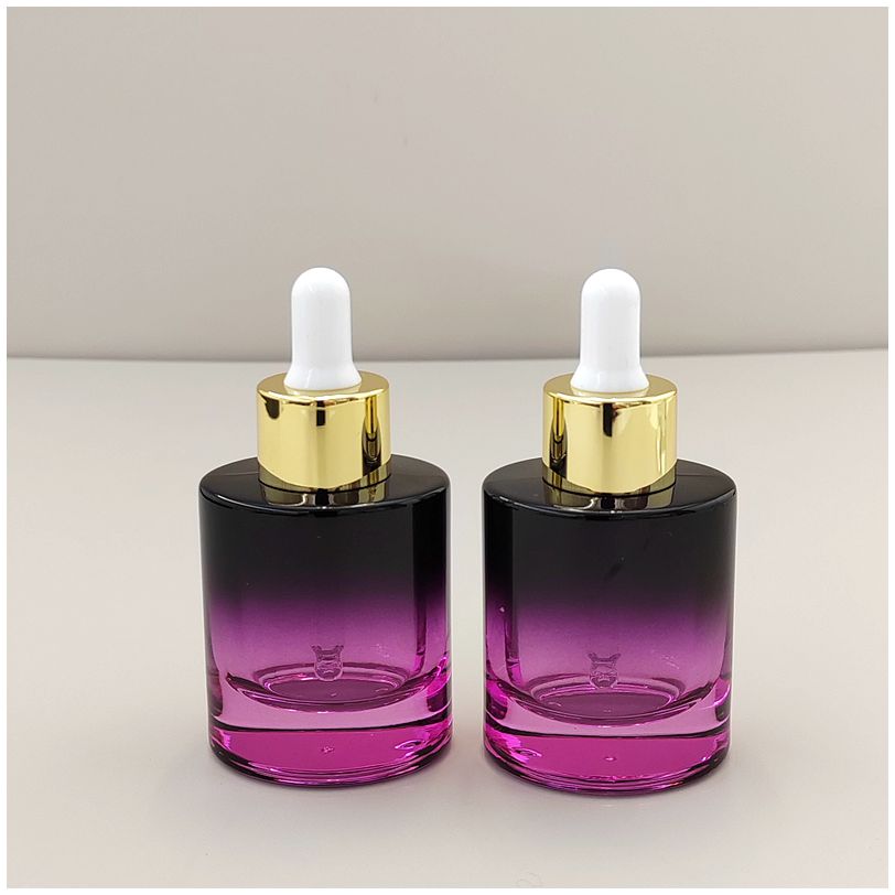 高档渐变色加厚玻璃分装瓶 高级皮肤管理美容院精油瓶小空瓶30ML