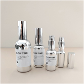 旅行便携喷雾瓶乳液瓶空瓶子100ML 按压式 避光玻璃电镀银色分装 瓶