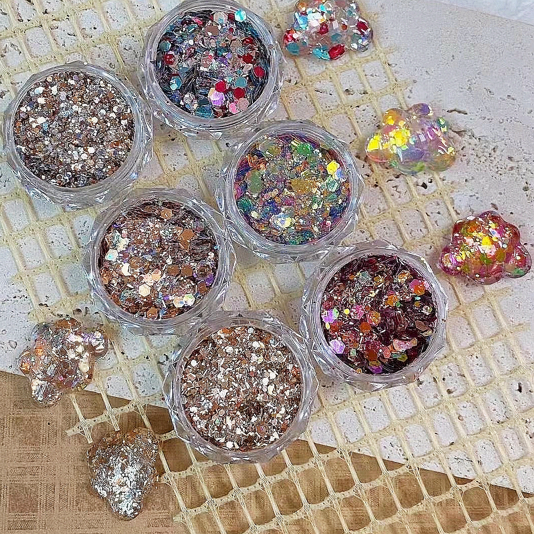 美甲饰品亮片美拉德亮片闪粉混合