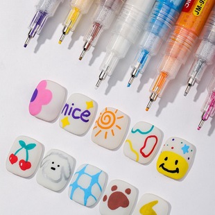 美甲彩绘涂鸦笔丙烯马克笔指甲画花速干水彩笔描线笔免照灯12色
