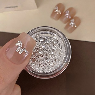 新年小马锆石拼钻材料包美甲新款高品质爆闪异形钻珍珠指甲装饰品