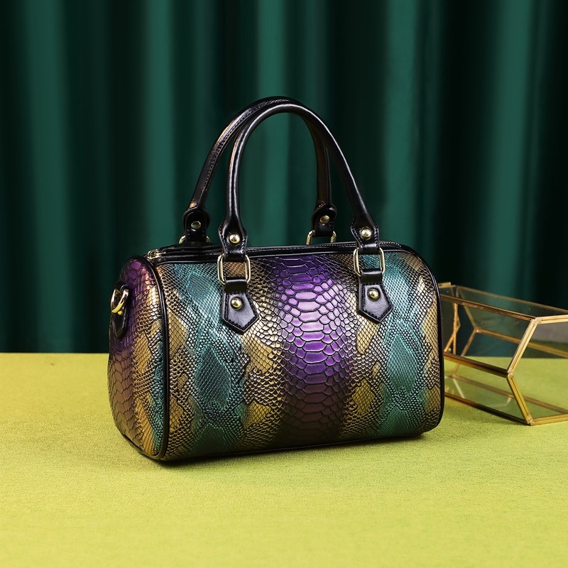 斜挎女包2020新款欧美时尚压花单肩手提包中年妈妈包波士顿枕头包