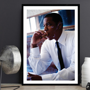 jay z 欧美明星海报黑人嘻哈说唱歌手Rapper装饰画餐厅酒吧壁挂画