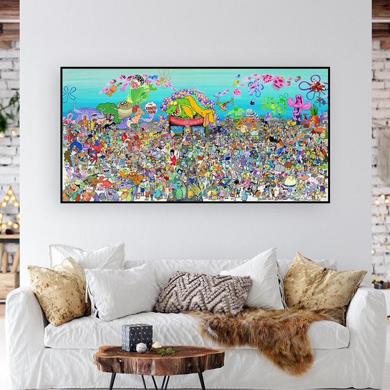 海绵宝宝20周年海报装饰画动画卡通个性男孩女孩儿童房床头挂画