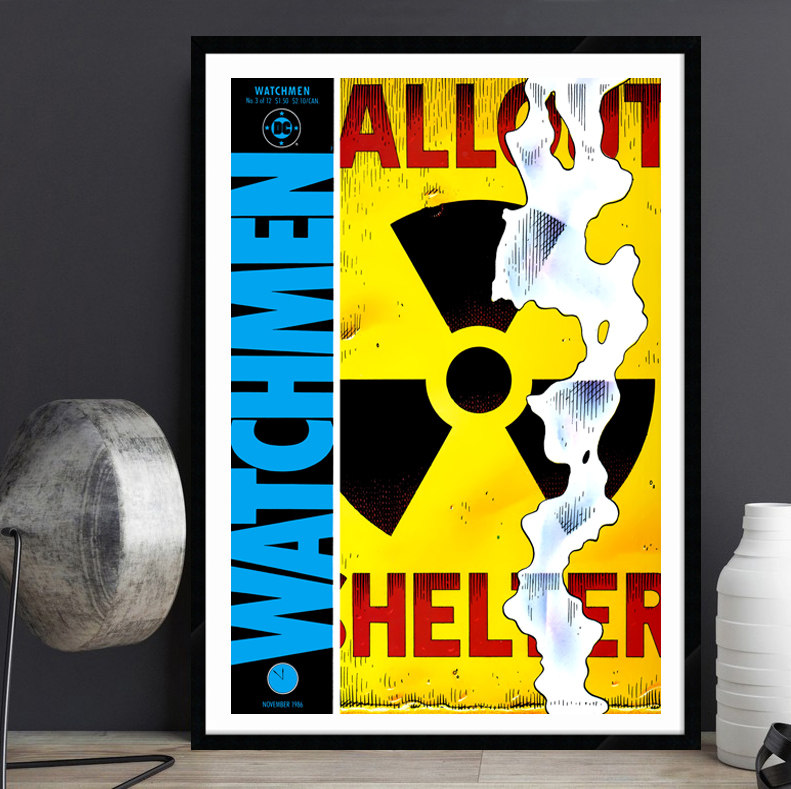 watchmen守望者 经典科幻电影海报装饰画 dc漫画餐厅酒吧有框挂画