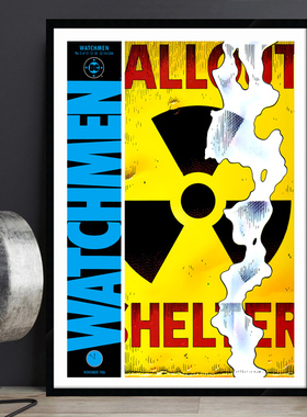 Watchmen守望者 经典科幻电影海报装饰画 DC漫画餐厅酒吧有框挂画