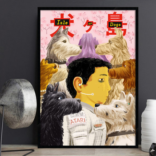 Isle of Dogs犬之岛日本动漫卡通电影海报日式风格料理店有框挂画