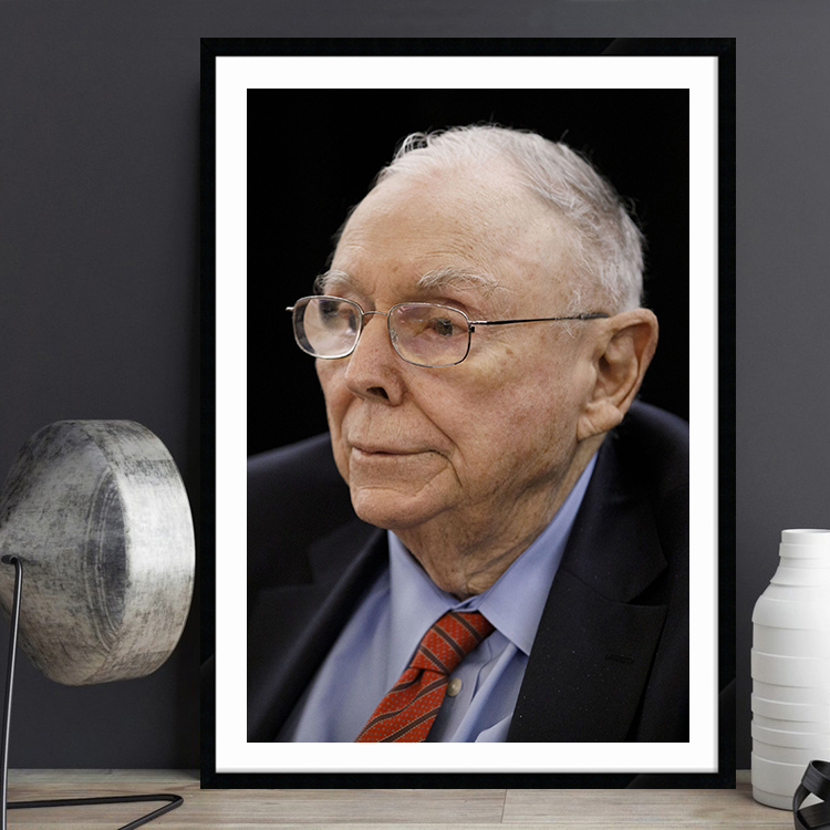 Charlie Munger 查理芒格企业家海报办公室励志装饰画书房壁挂画