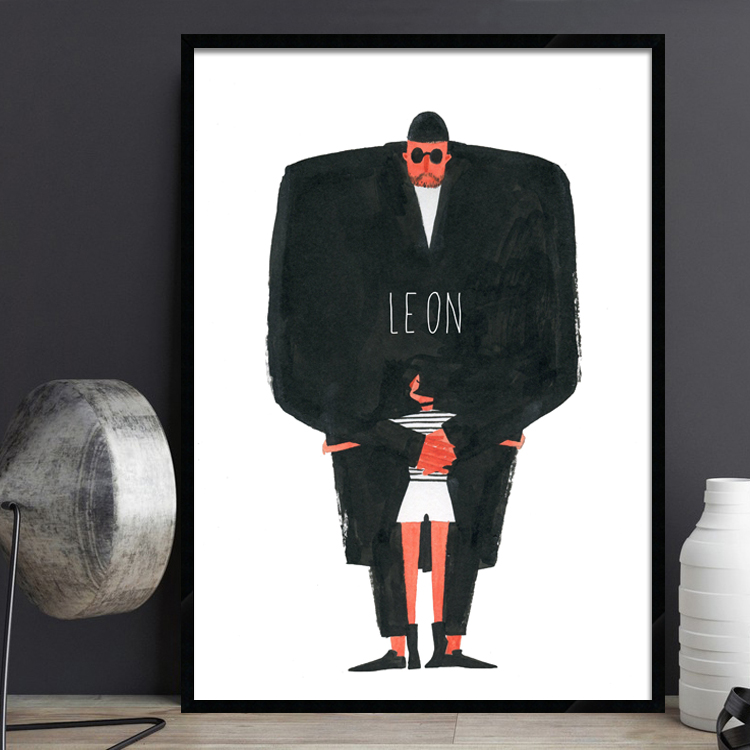 Leon 这个杀手不太冷 经典电影海报装饰画复古影院酒吧床头挂画图片