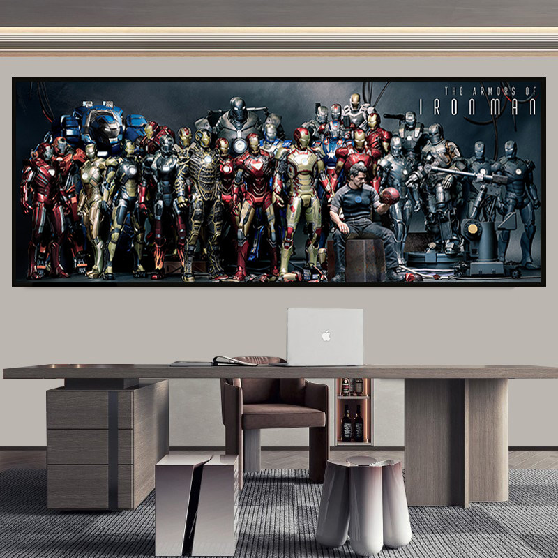 Iron Man 钢铁侠电影海报装饰画 漫威复仇者联盟酒店男生卧室挂画