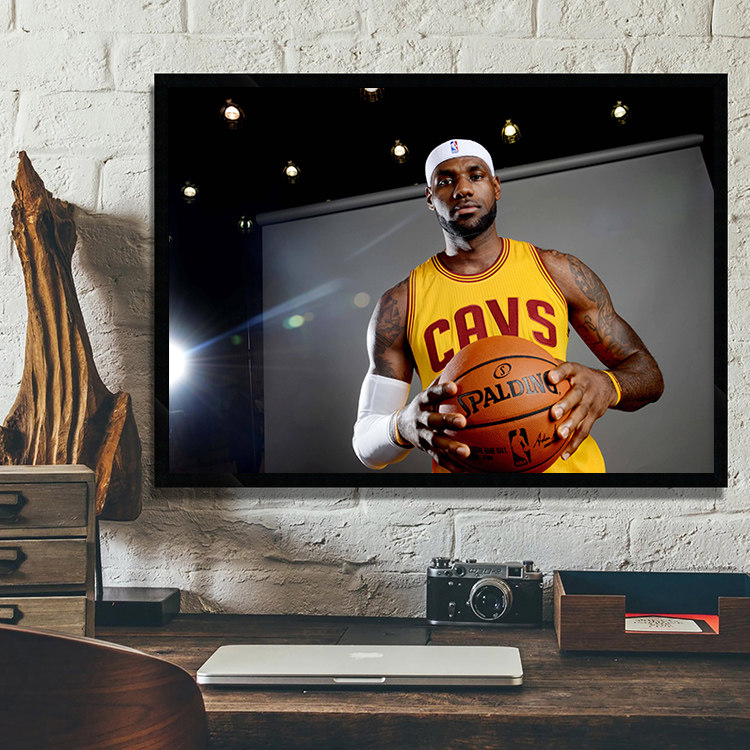 勒布朗詹姆斯海报NBA篮球球星周边宿舍球馆球男孩卧室床头有框画
