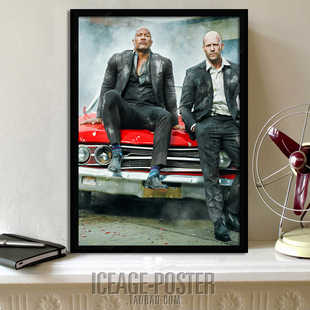 道恩·强森 杰森·斯坦森 好莱坞明星海报装饰画 健身房酒吧挂画