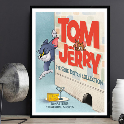 Tom and Jerry 猫和老鼠动画卡通海报复古怀旧儿童房床头个性挂画