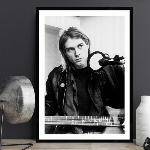 Nirvana Kurt Cobain 科特柯本摇滚海报吉他乐器装饰画酒吧壁挂画