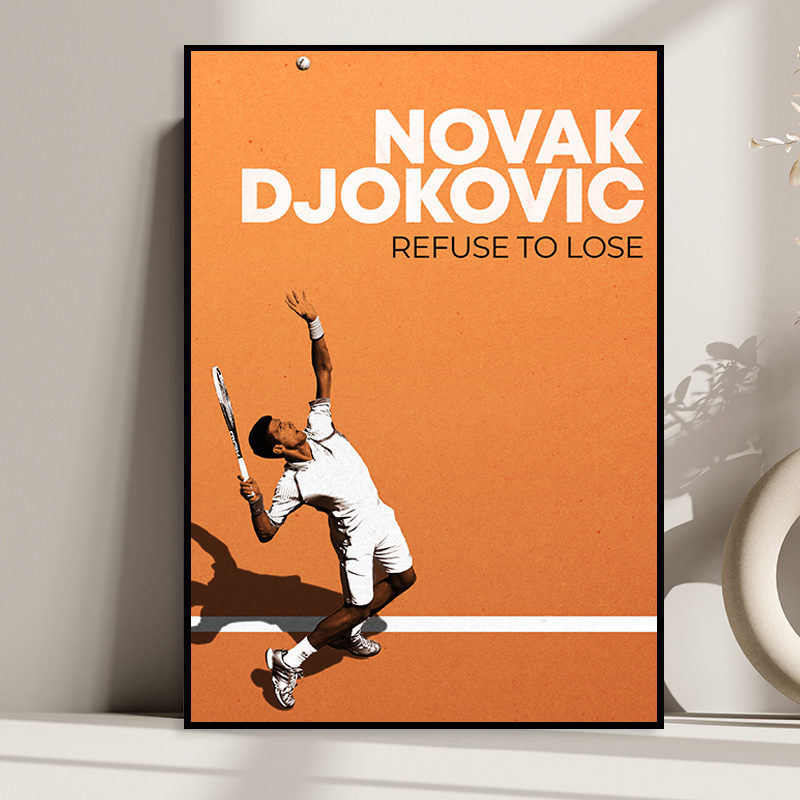 Novak Djokovic 德约科维奇网球体育明星海报装饰画客厅球馆挂画