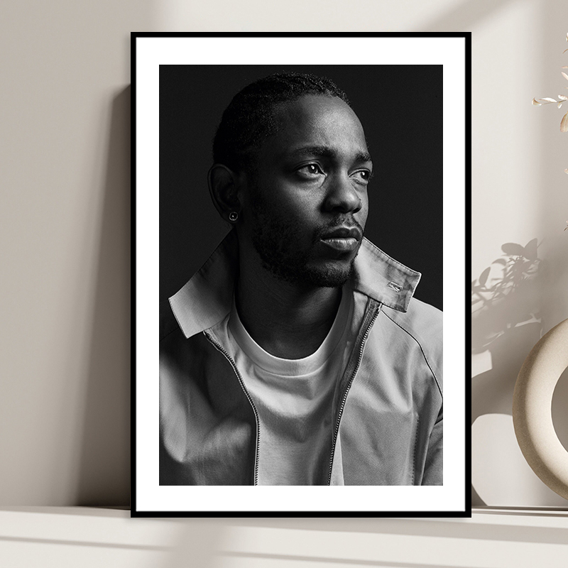 Rapper Kendrick Lamar 拉马尔黑人嘻哈说唱歌手海报餐厅酒吧挂画