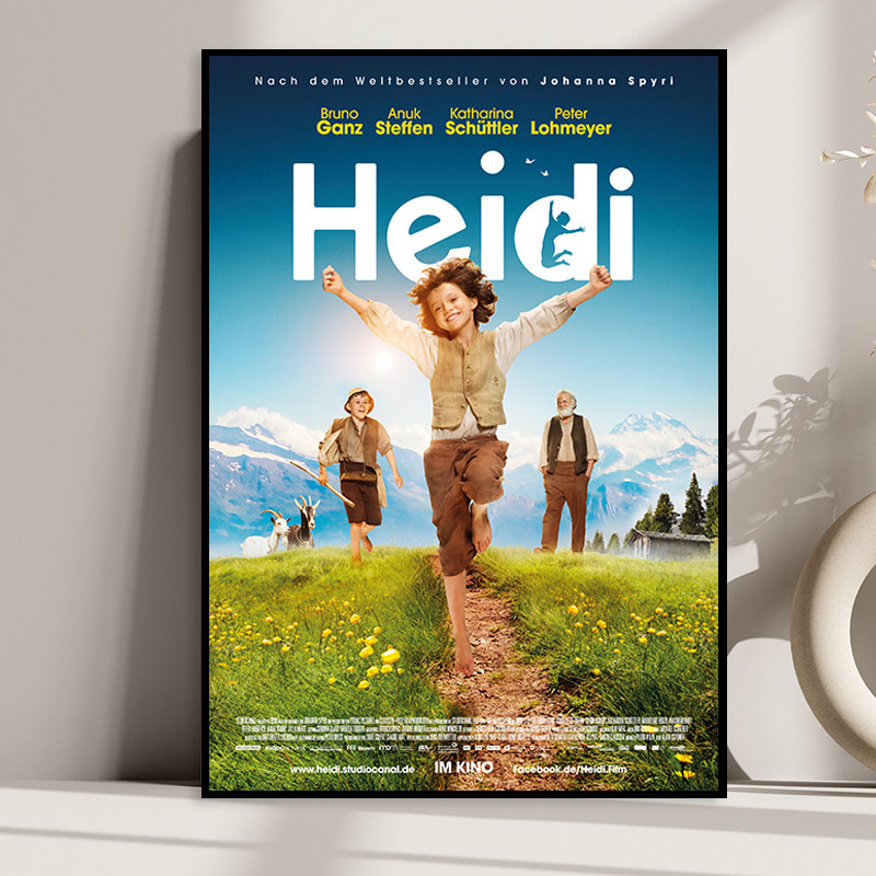 Heidi 海蒂和爷爷 电影海报 文艺艺术装饰画餐厅挂画主题酒店墙画
