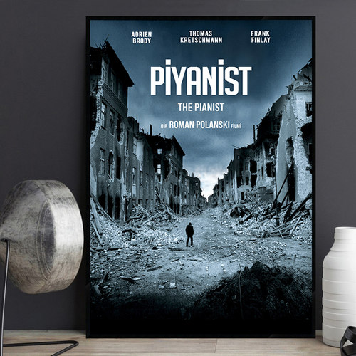 The Pianist 钢琴家 经典电影海报装饰画怀旧电影院琴房励志墙画