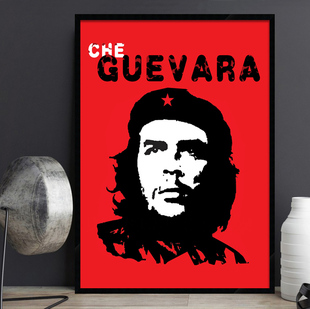 Che Guevara切格瓦拉 海报装饰画办公室书房怀旧复古有框酒吧挂画