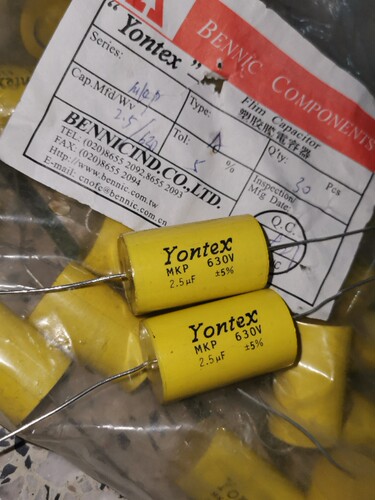 YONTEX 630V2.5UF 可代 225*2.2UF  BENNIC本尼克 分频薄膜电容器