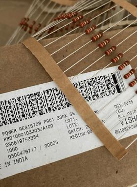 10个=2.5元 PR01 330K 铜脚VISHAY-BC 金属膜电阻1W